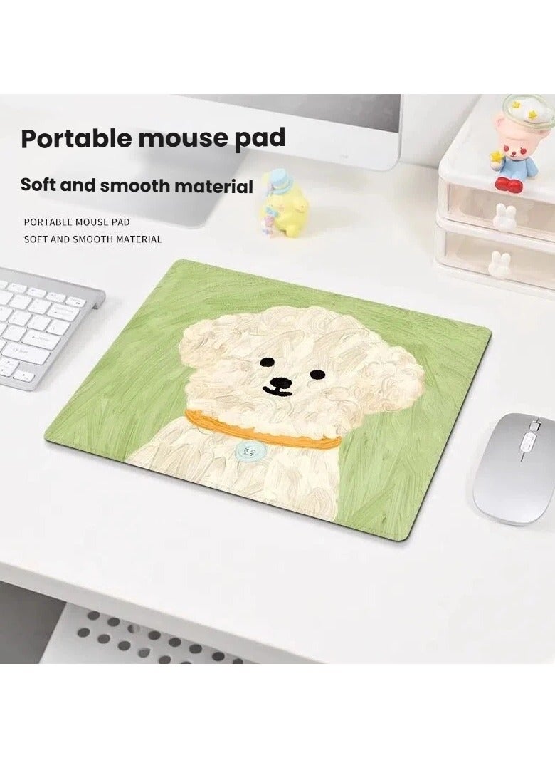 4 Pack Cute Puppy Mouse Pad Small Size, Anti-Slip Stitched Edge Thickened Computer Desk Pad, Washable Gaming Mouse Mat for Office Laptop Home - Image 5