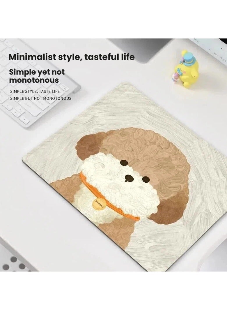 4 Pack Cute Puppy Mouse Pad Small Size, Anti-Slip Stitched Edge Thickened Computer Desk Pad, Washable Gaming Mouse Mat for Office Laptop Home - Image 4
