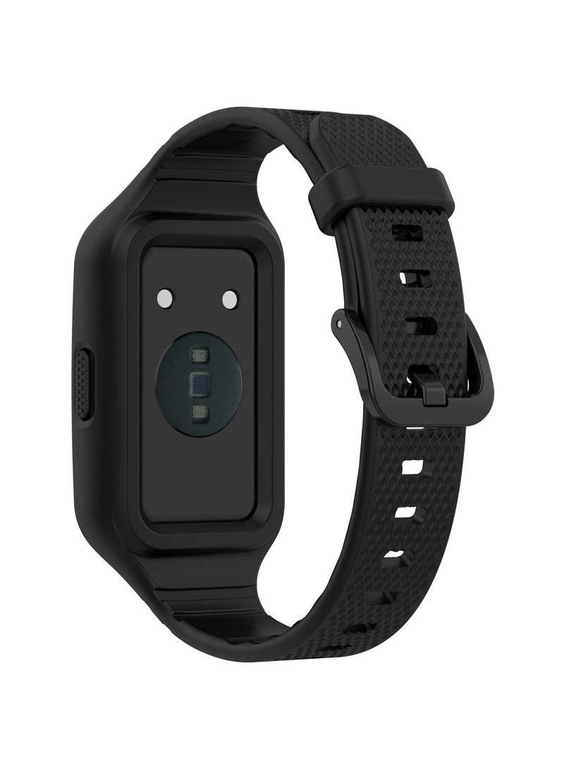 Straps Compatible with Huawei Band 10/9/8/7/6/6 Pro,Honor Band 10/9/8/7/6 Soft Tpu Band for Men,Women,Black - Image 3