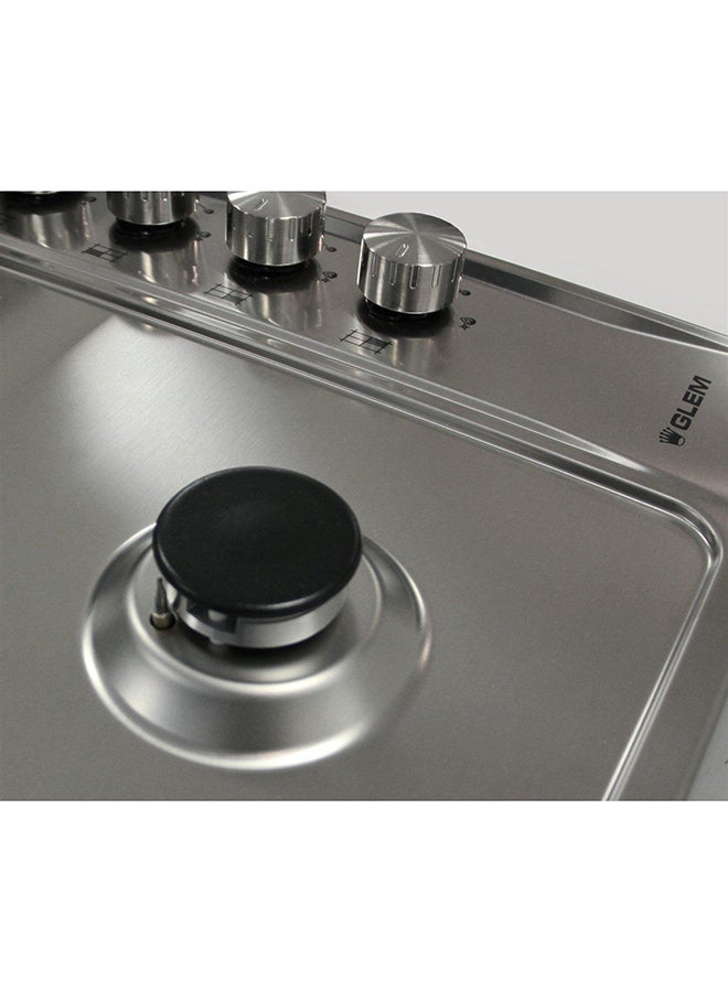 GLEMGAS Built-In GasElectric Hob 86CM 4 GasBurners 2 Hot Plates Steel - Image 4