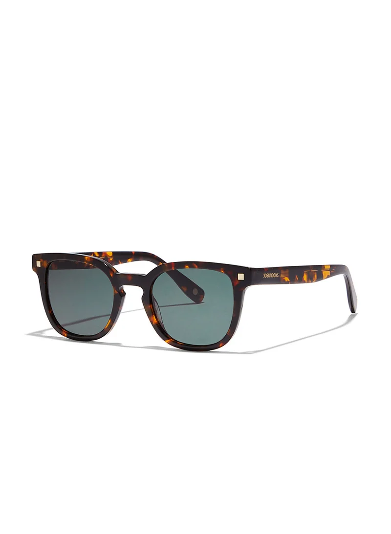 30Sundays Reef,Unisex Sunglasses, Square Sunglasses, UV Protection: UV400 (Tortoise,Green)
