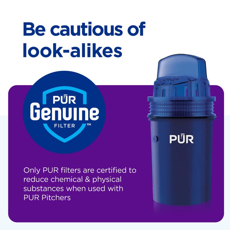 PUR 7-Cup Water Filter Pitcher, Cleaner, Great-Tasting Water, Dishwasher Safe, Powerful, Faster Filtration, LockFit Cap Design - White - Image 5