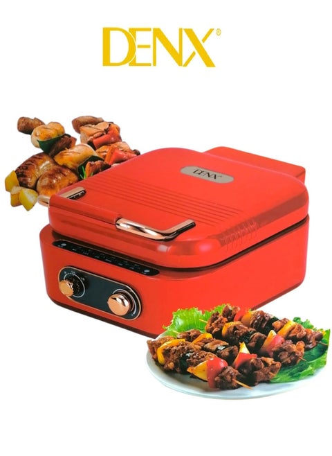 1800W 2.5L Multifunction Electric Grill with Adjustable Thermostat and Sauce Tray