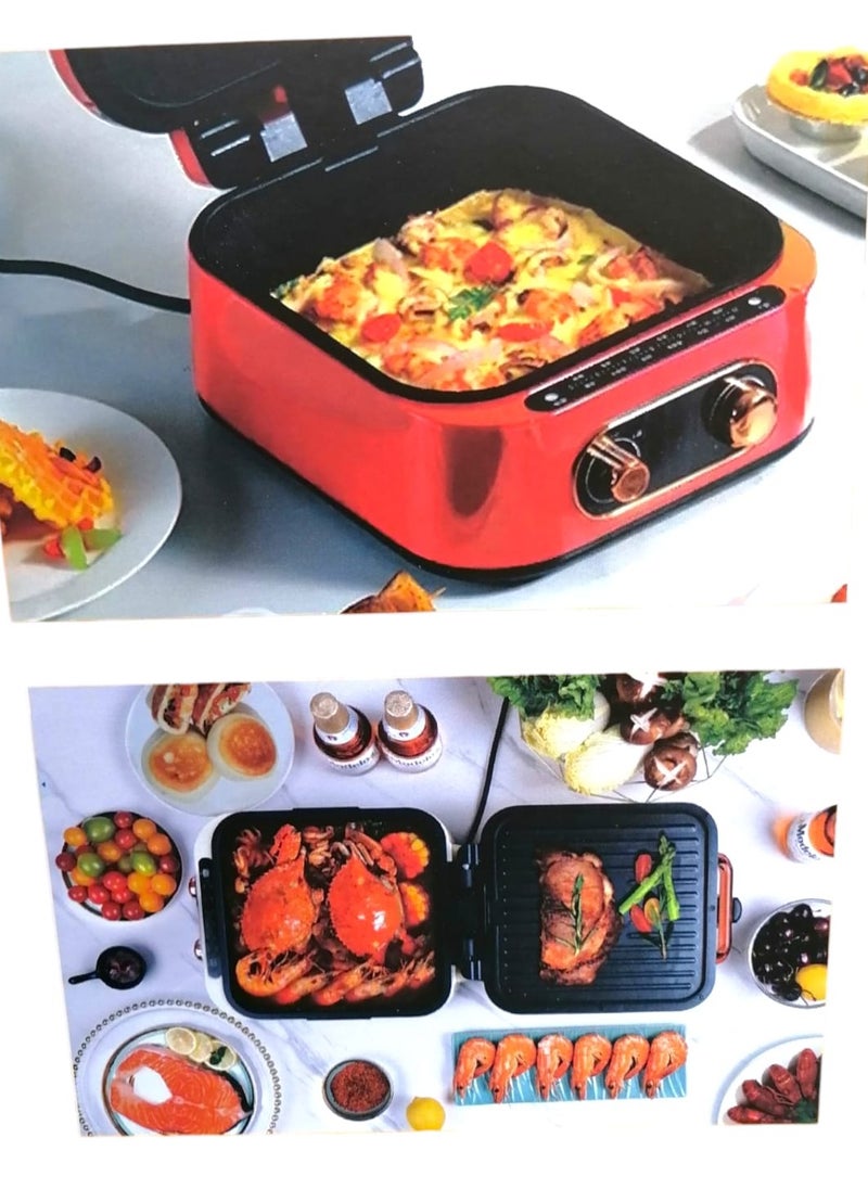 Denx - 1800W 2.5L Multifunction Electric Grill with Adjustable Thermostat and Sauce Tray - Image 1