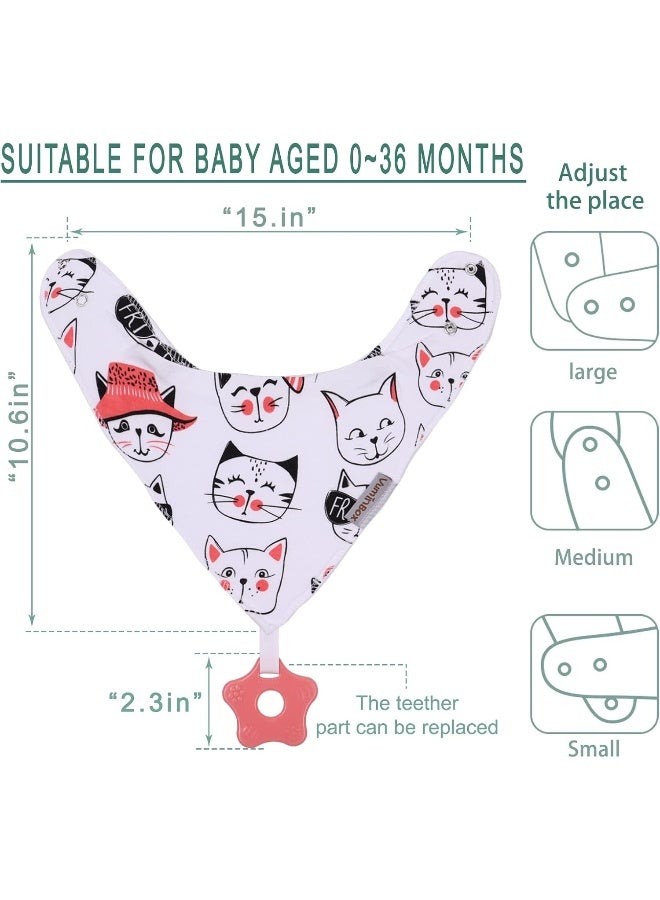Vuminbox Baby Bandana Drool Bibs 6-Pack and Teething Toys 6-Pack Made with 100% Organic Cotton, Absorbent and Soft Unisex - Image 5