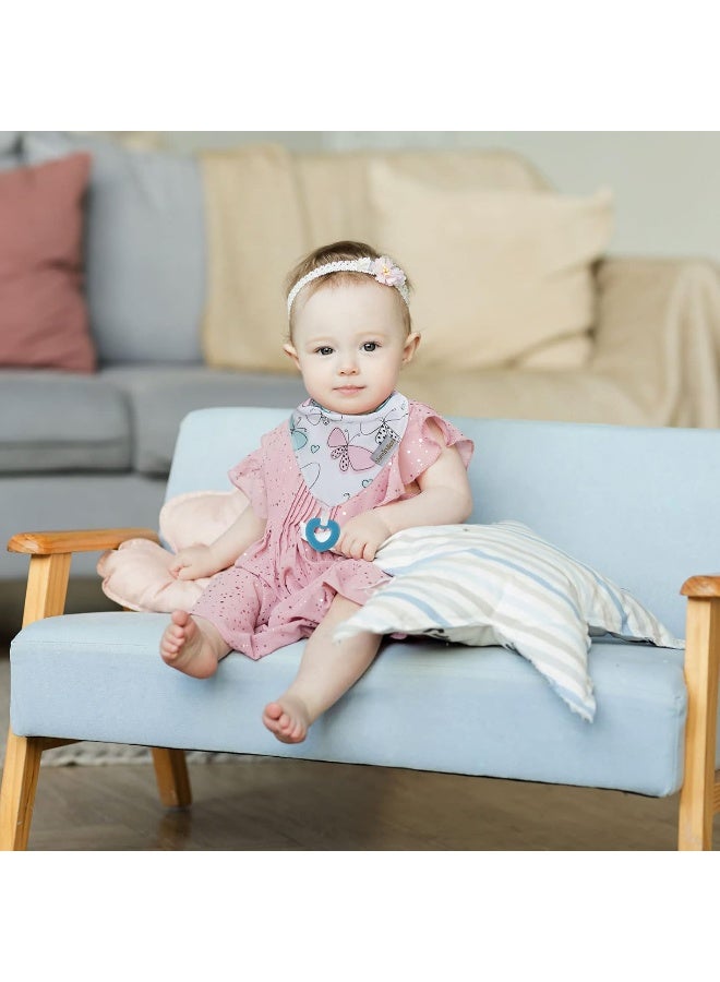Vuminbox Baby Bandana Drool Bibs 6-Pack and Teething Toys 6-Pack Made with 100% Organic Cotton, Absorbent and Soft Unisex - Image 2