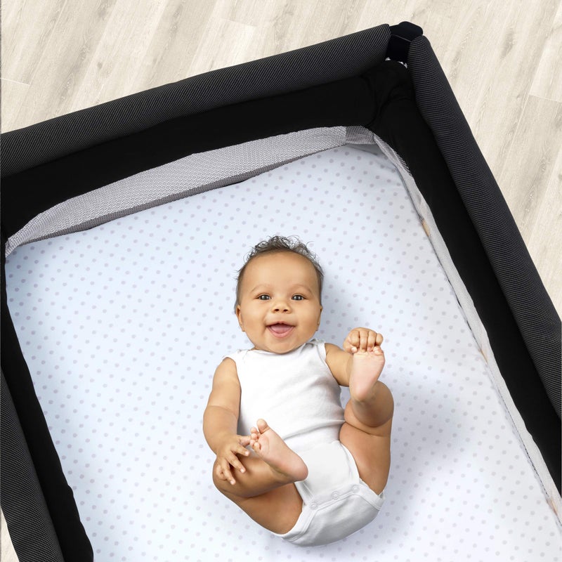 Chicco Lullaby Playard Sheets - Pink Dot 2-Pack | Pink/White - Image 2
