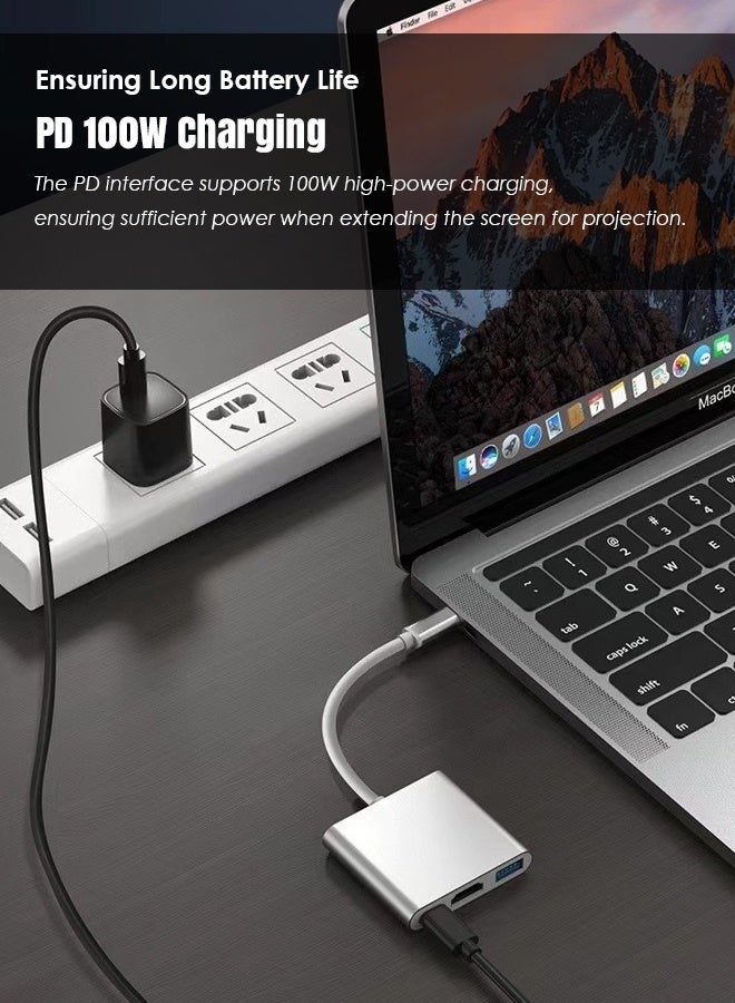 Purrhappy 4-in-1 USB C Hub (USB+ HDMI + PD + VGA) 4K@60Hz HDMI, 100W PD Charging, USB 3.0 Port, Docking Station Compatible with MacBook Pro/Air, Lenovo, Dell, HP for Office/Laptop Screen Expansion (Home/Work/Study/Entertainment ) DARK GREY - Image 5