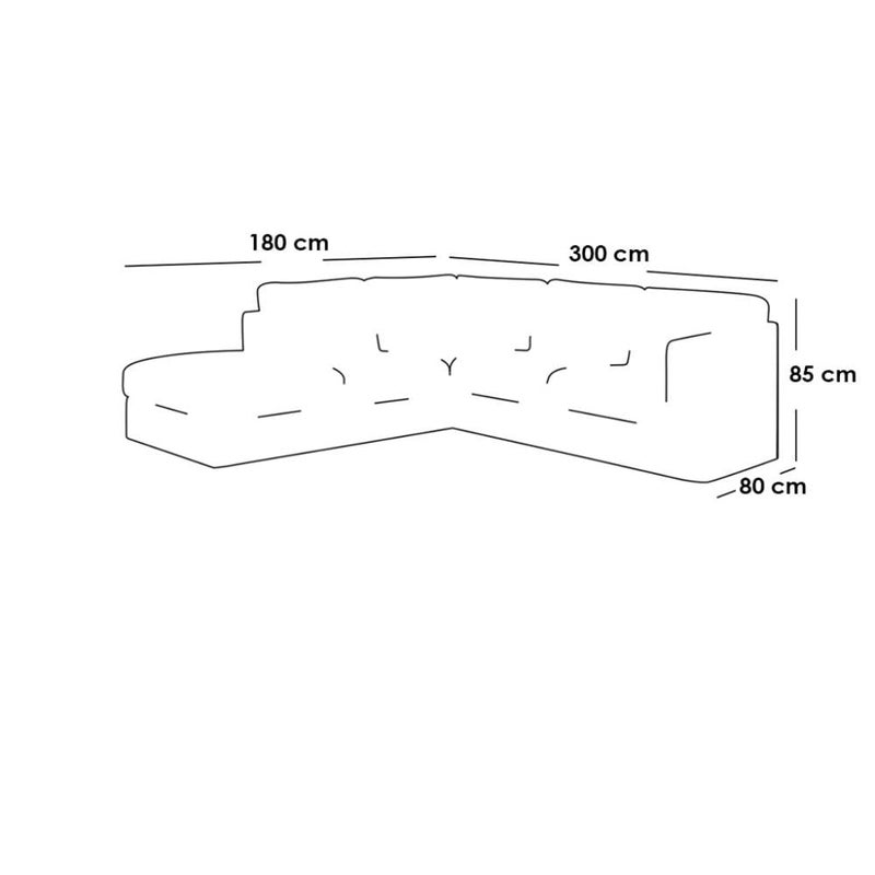 بيتك كنبة زاوية كتان ومعدن وخشب سويدي - بيج - Image 2