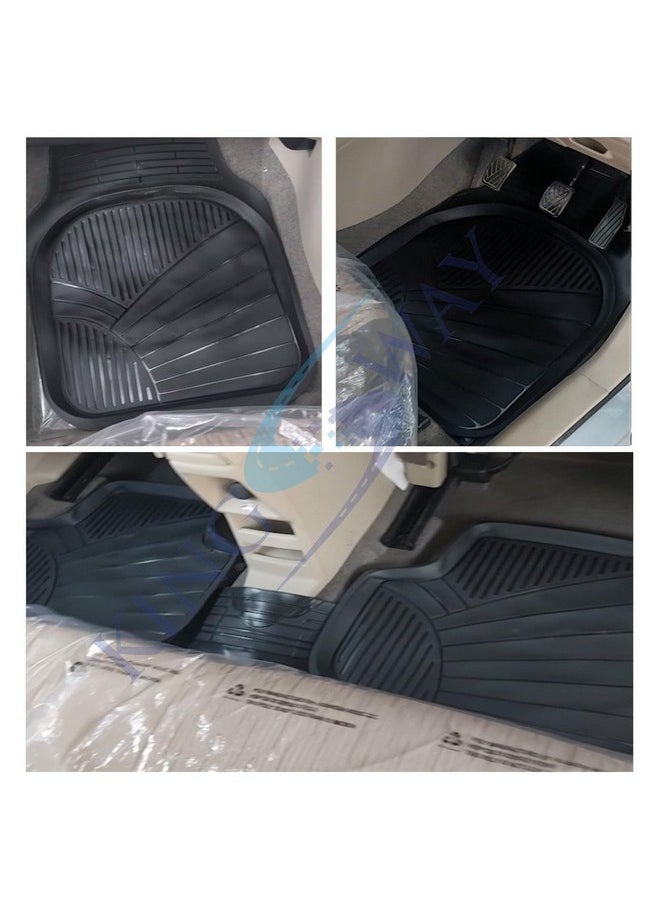 Kingsway KINGSWAY® 5G PVC Rubber Car Mat Compatible with Tata Tiago EV (Year 2023 Onwards) | Universal Size Car Floor Foot Mats | Complete Set of 5 Pieces | 100% Waterproof and Washable | Black Color  - Image 5