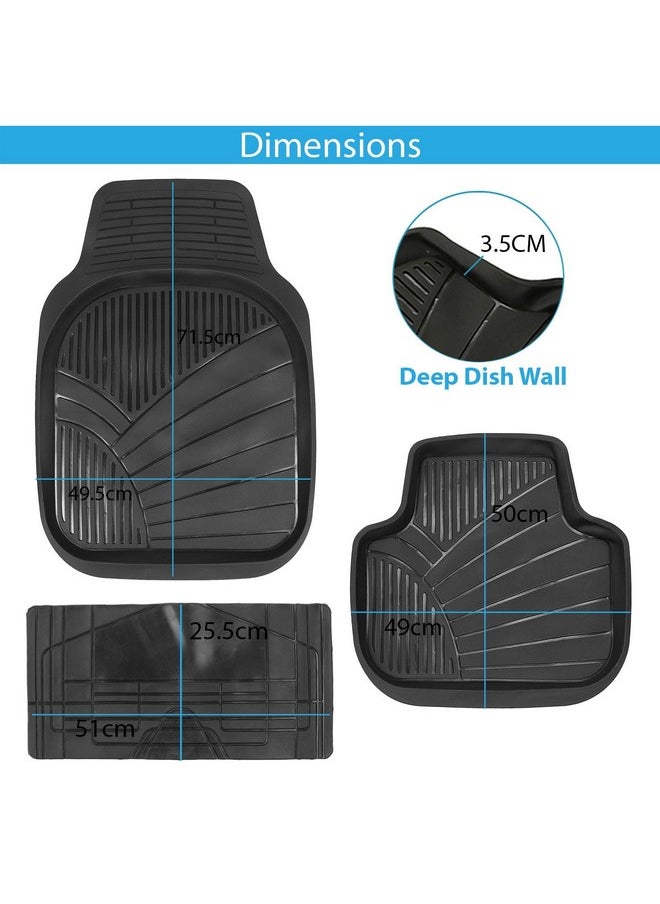 Kingsway KINGSWAY® 5G PVC Rubber Car Mat Compatible with Tata Tiago EV (Year 2023 Onwards) | Universal Size Car Floor Foot Mats | Complete Set of 5 Pieces | 100% Waterproof and Washable | Black Color  - Image 4