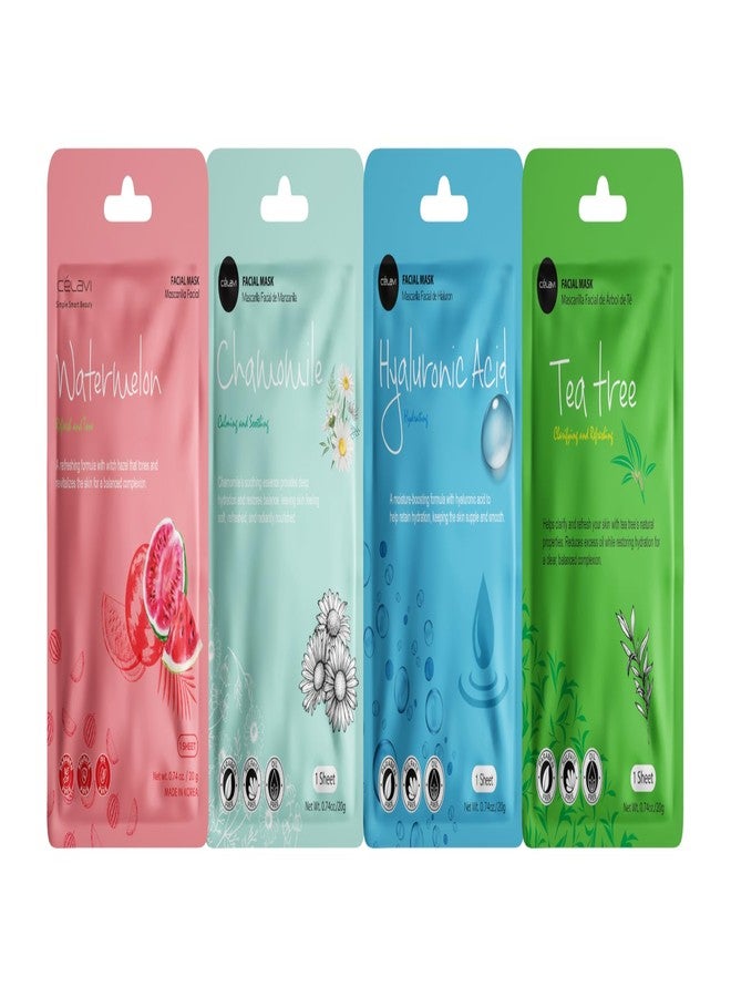 Celavi Cosmetics K-Beauty Skincare Essence Facial Face Mask Korea Skin Care Moisturizing C Set 12 Pack - Image 4