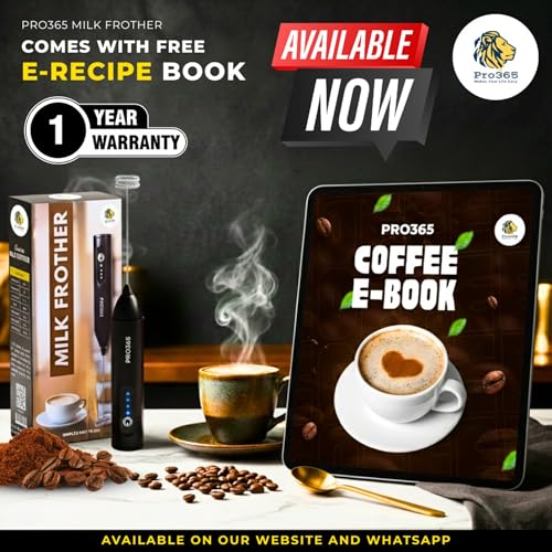 PRO365 Premium Coffee Frother Machine | Quick Charge 2000mAh Battery Long Lasting 20 Days | Powerful 3-Speed Motor| Waterproof | Free E-Recipe Book Included QR Code | 1 Year Brand Warranty - Image 5