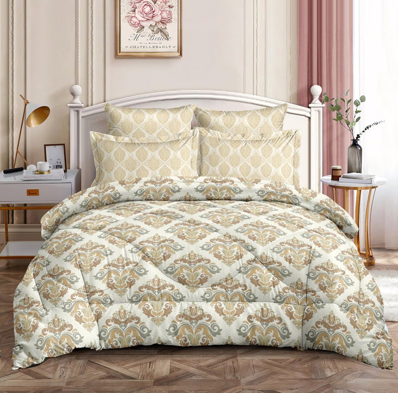 TIB Glace Cotton Geometric Duvet Cover King Size | Blanket Cover Double Bed | Quilt Cover Double Bed with Zipper 140 GSM, 90x100, Abstract Beige, 140 TC - Image 4