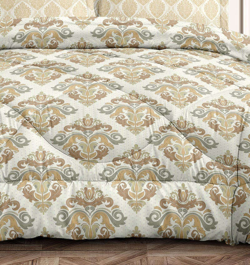 TIB Glace Cotton Geometric Duvet Cover King Size | Blanket Cover Double Bed | Quilt Cover Double Bed with Zipper 140 GSM, 90x100, Abstract Beige, 140 TC - Image 2