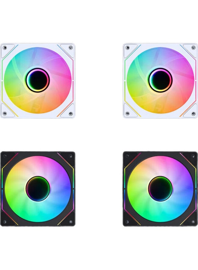 Sama Jingjie V5 Black 12Cm Case Cooling Fan, Wireless Building Block Connection/Argb Light Synchronization/Pwm Temperature Control Speed Adjustment/Hydraulic Bearing/Standard Shock-Absorbing Pad - Image 3