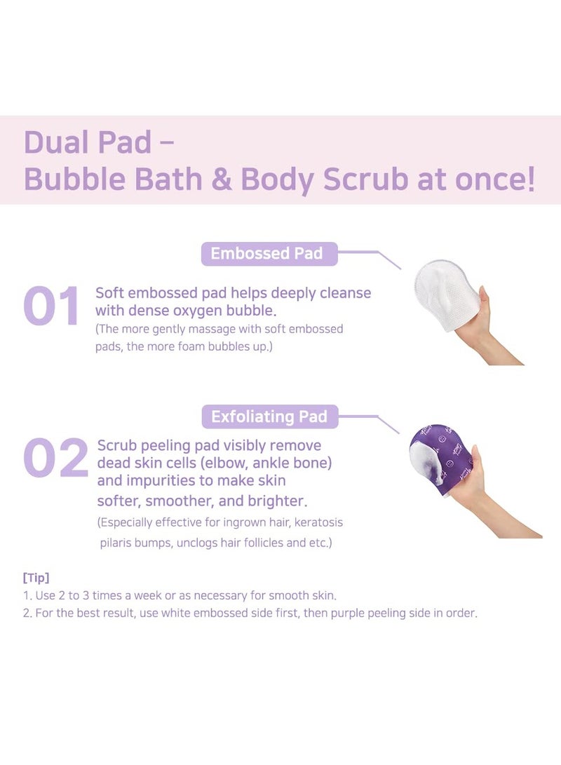 TOI:L Gentle Touch Bubble Peeling Body pad(5pads), Body Scrub, Exfoliating Mitt for Body, Exfoliating gloves, washcloth, body loofah, dense bubble bath, bath shower, kp bump eraser  - Image 3