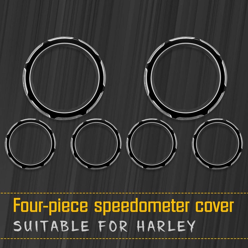 KATUR Speedometer Cover and Gauge Bezel Kit for Harley Davidson (Black) - Image 4