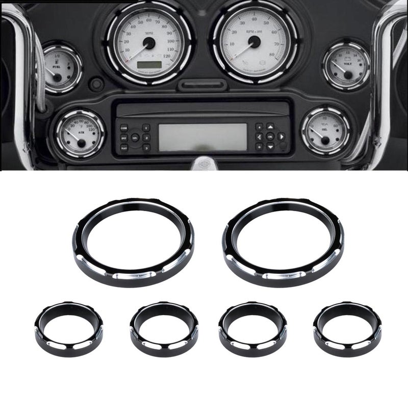 KATUR Speedometer Cover and Gauge Bezel Kit for Harley Davidson (Black) - Image 1