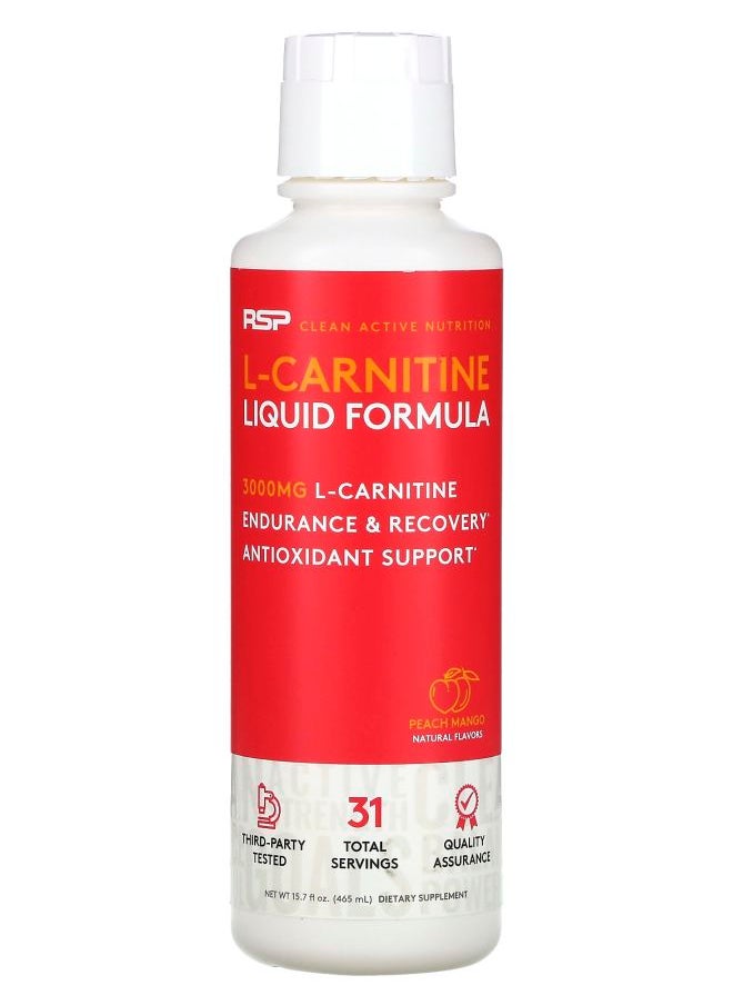 RSP Nutrition - L-Carnitine Liquid Formula Peach Mango 3000 mg 15.7 fl oz (465 ml) - Image 1