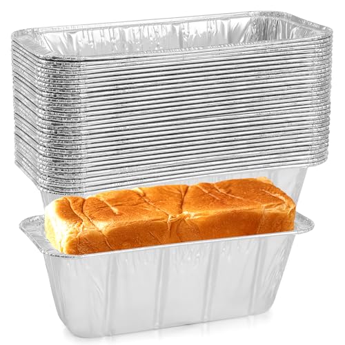 Sageme Mini Loaf Pans 1Lb 30PackAluminum Foil Heavy Duty Disposable Bread Baking Pan Bread Tins for Baking Cakes BreadsMeatloafs Size8x 35 x 25 30 Packs - Image 3