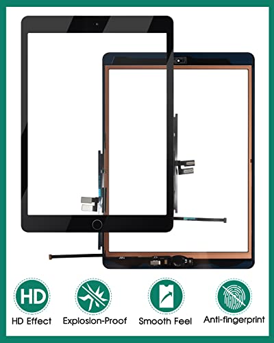 SRJTEK for iPad 9th Gen Generation Touch Screen for iPad 9 A2602 Screen Replacement for iPad 10.2 2021 Digitizer A2603 A2604 A2605 Glass Sensor Panel (with Home Button) (Black) - Image 3