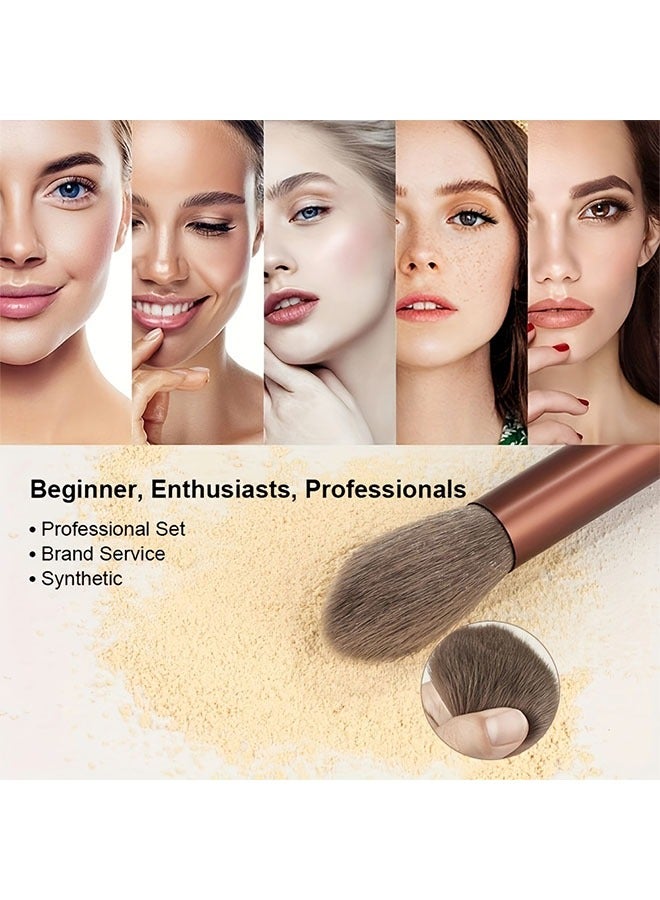Generic 13Pcs Makeup Brush Set Soft Fluffy Professional Cosmetic Foundation Powder Eyeshadow Blending Make Up Brush Beauty Tool With Bag Makeup Sponge Beauty Gift For Makeup Beginner  - Image 4