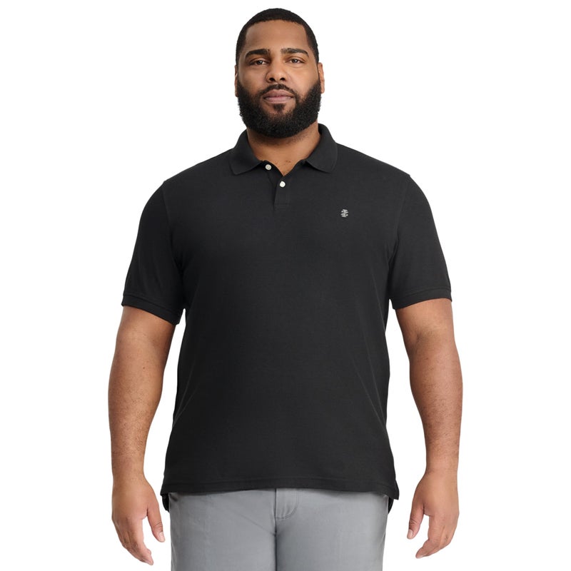 IZOD Menâ€™s Big-and-Tall Advantage Performance Short-Sleeve Solid Polo Shirt, Black, 4X-Large