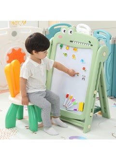 Factory Price Jasper Kids Multifunctional Magnetic Drawing Board with Chair - Green  - Image 4