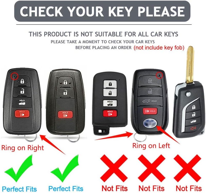 Cacacar for Toyota Camry RAV4 Key Fob Cover with Keychain,for Highlander Avalon GT86 Key Fob Case Premium Soft TPU 360 Degree Protector Key Holder (B-Green) - Image 2