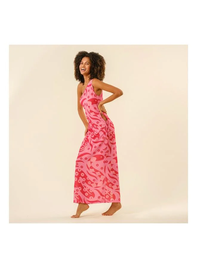 Zsa Zsa Zsu Proti Digital Print Asymmetric Dress - Pink.