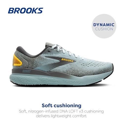 Brooks Men’s Ghost 16 Neutral Running Shoe - Cloud/Grey/Gold - 11 Medium - Image 2
