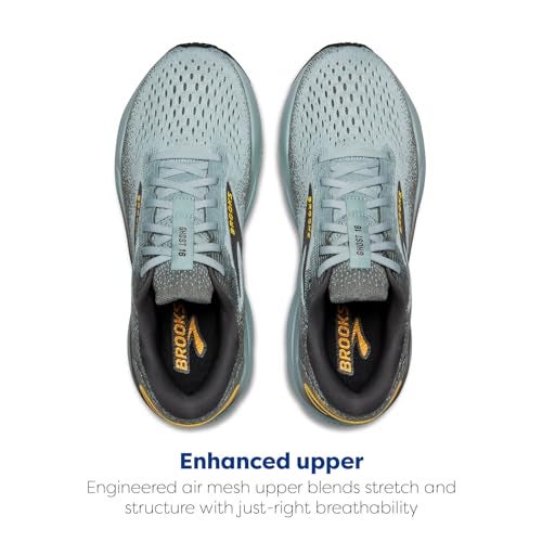 Brooks Men’s Ghost 16 Neutral Running Shoe - Cloud/Grey/Gold - 11 Medium - Image 4