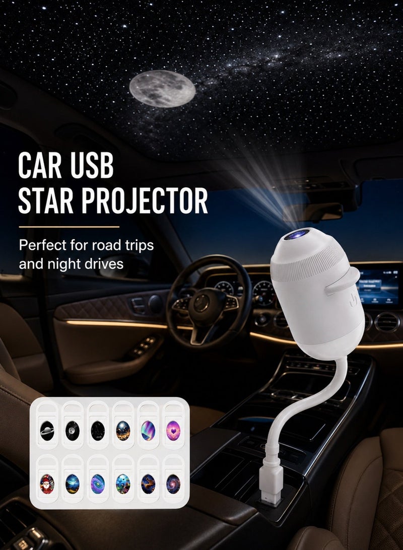 غانوا مصباح إسقاط نجوم USB  درجة، إضاءة نوم360 شريحة عرض، مصباح مجرة بوضعين، دوران مرن 12مع  LED قابلة للتعديل لغرف الأطفال والسيارة والتخييم والديكور - Image 3