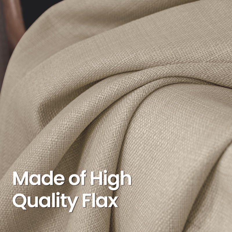 BGment الستائر المليئة 72 بوصة طويلة لغرفة المعيشة ستائر الكتان الكتان الخيش الخشفة مصححة سميكة تصفية الخصوصية الستائر النافذة الستار لغرفة النوم 2 لوحات 55 × 72 بوصة الشوفان - Image 4