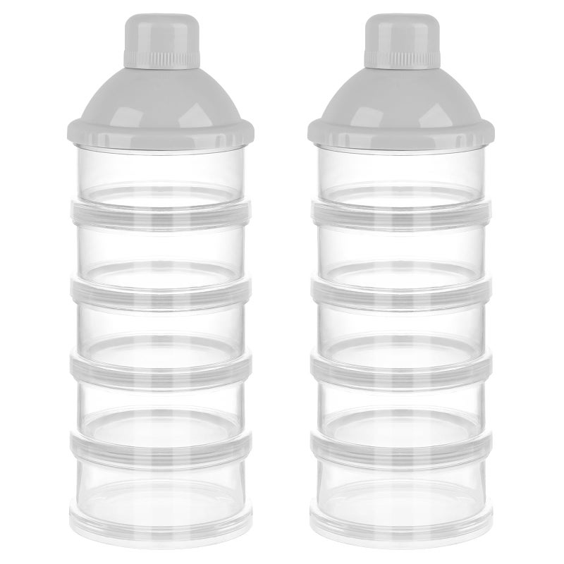Accmor Formula Dispenser On The Go 5 Compartments Stackable Formula Container for Travel Baby Milk Powder Kids Snack Container BPA Free