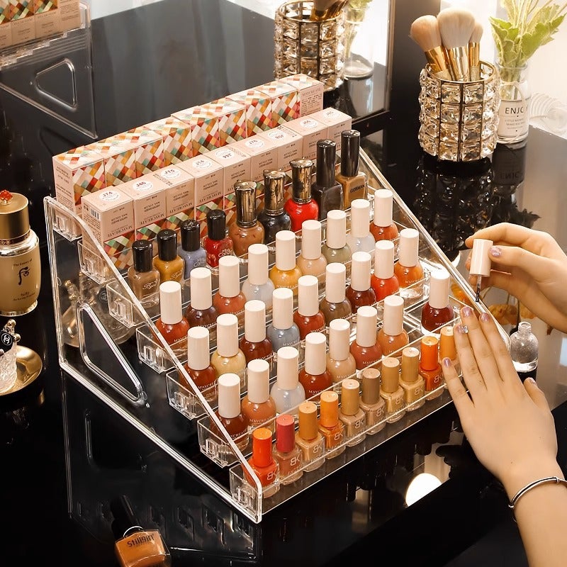 Nail Polish Glue Desktop Storage Box Transparent Acrylic Eye Shadow Multi-Layer Organizing Shelf Nail Art Display Cabinet - Image 3