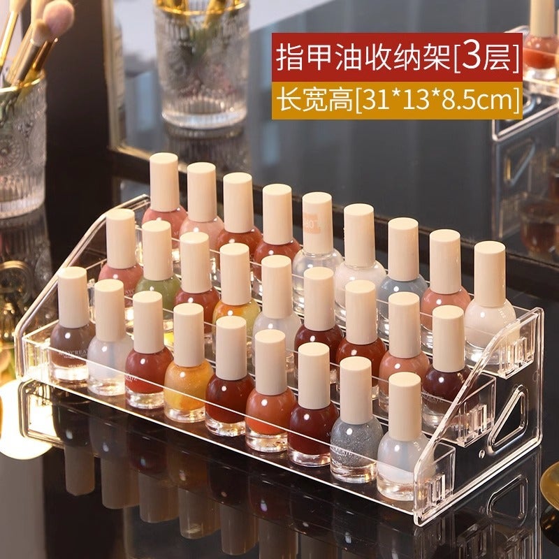 Nail Polish Glue Desktop Storage Box Transparent Acrylic Eye Shadow Multi-Layer Organizing Shelf Nail Art Display Cabinet - Image 1