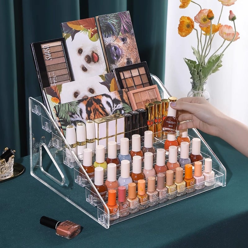 Nail Polish Glue Desktop Storage Box Transparent Acrylic Eye Shadow Multi-Layer Organizing Shelf Nail Art Display Cabinet - Image 5