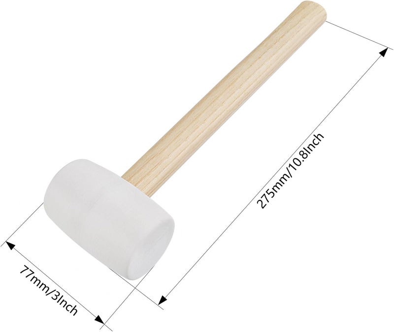 Gunpla Rubber Mallet - 8 oz Anti-Slip Wooden Handle Soft Double Face White Rubber Head Mallet for DIY, Tile Setting, Laminate Flooring Installs & More - Image 2