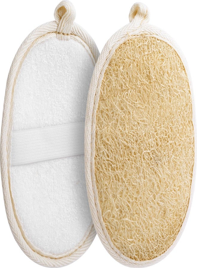 SmallCat 2 Pcs Loofah for Women, Made with Biodegradable Shower Loofah, Natural Loofah Sponge, Exfoliating Body Scrubber for for Face and Body That Gets You Clean (Off-White) - Image 1