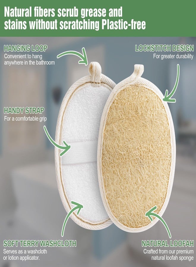 SmallCat 2 Pcs Loofah for Women, Made with Biodegradable Shower Loofah, Natural Loofah Sponge, Exfoliating Body Scrubber for for Face and Body That Gets You Clean (Off-White) - Image 5