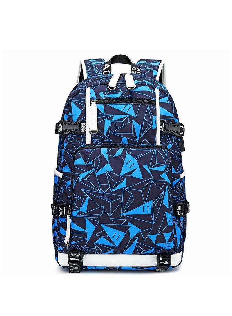 Aolida 1-Piece Men's Korean Version Backpack Minimalist Middle School Student Backpack Heat Transfer Printed Casual Men's Backpack - Image 1