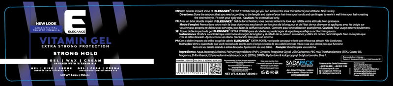 E Elegance Elegance Vitamin Gel, 8.45 Oz, Infused with Vitamin Pro-VB-5, Strong Hold Gel, Maximum Hair Protection and Natural Long Lasting Shine - Image 2