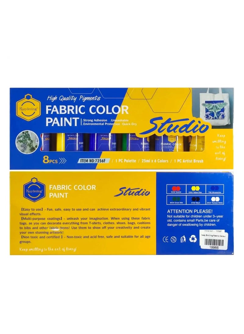 Keep smiling Fabric color set of 6 colors 25ml - No:7256F - Image 2