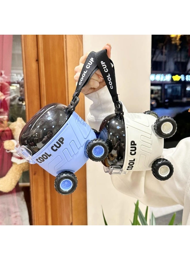 كوول زجاجة مياه بعجلات للأطفال، متعددة الألوان بسعة 550 ML ، تصميم عصري - Image 4