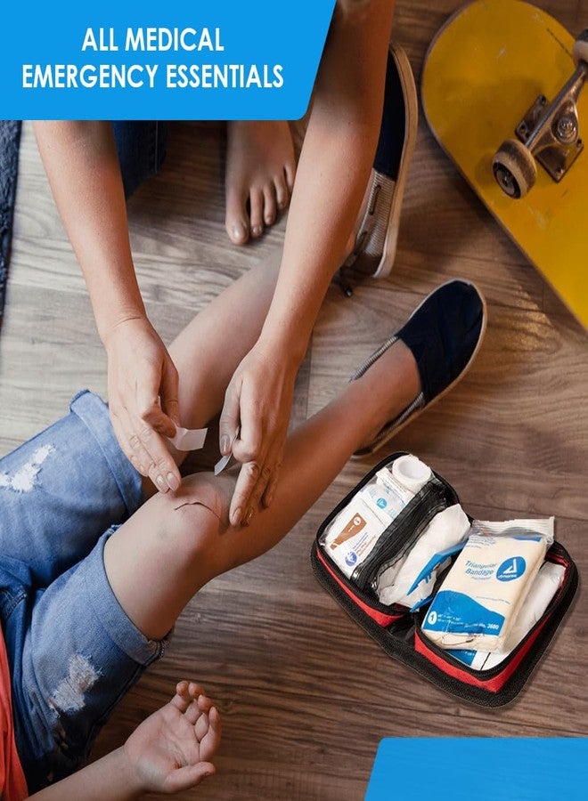 Primacare KB-7411 45 Piece Personal First Aid Kit, 6"x4"x1", with Emergency Medical Supplies, Pocket Size Essential Travel Bag, Med Kits, Red - Image 3