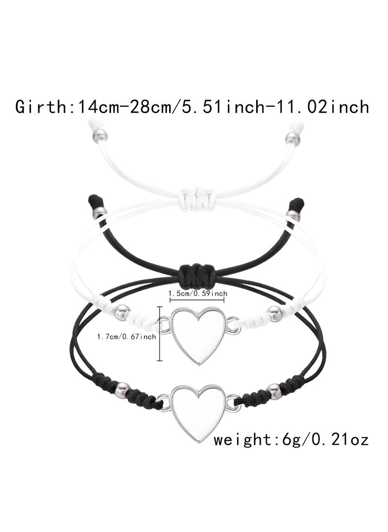 LIXADA 2pcs Luminous Heart Charm Bracelets, Cute Simple Style, Weave Material, Daily & Gift Occasion, Birthday, Special Festival Suitable, All-Season Wear, Gift for Kids Age 3+  - Image 4