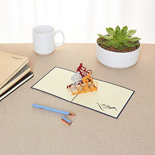 Rykamia Mountain Bike Pop Up Card, Blank Mountain Bike Card With Envelop, Bike Birthday 3D Card, Cycling Card, Card For Boss, Card For Dad, Just Because, Card for Son, Card for Outdoorsy Men Bike Gift - Image 5
