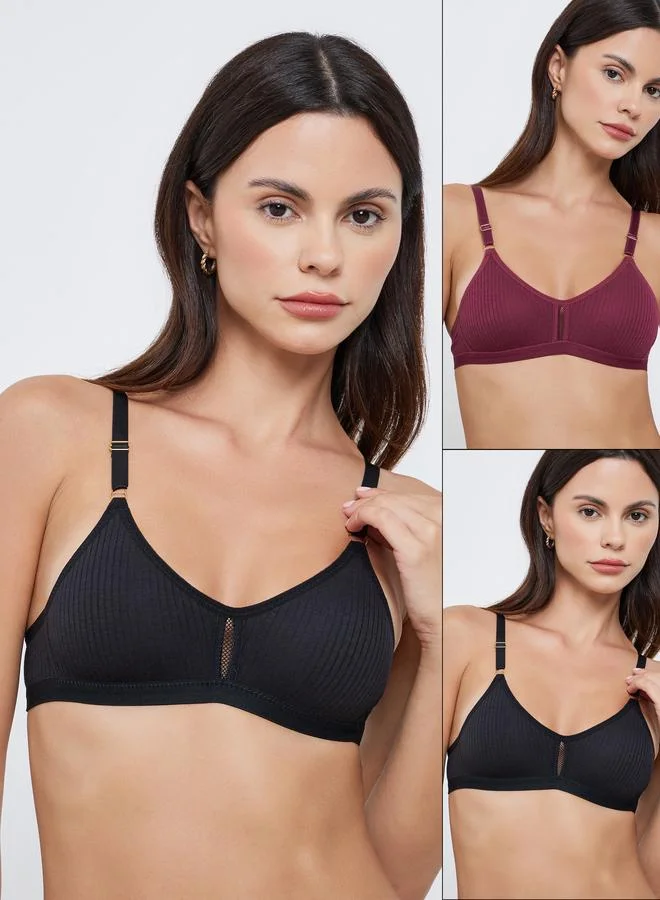 ستايلي مجموعة من 2 صدرية مبطنة بتفاصيل مضلعة